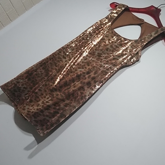 Vintage cache animal print sequins party dress - Picture 8 of 8